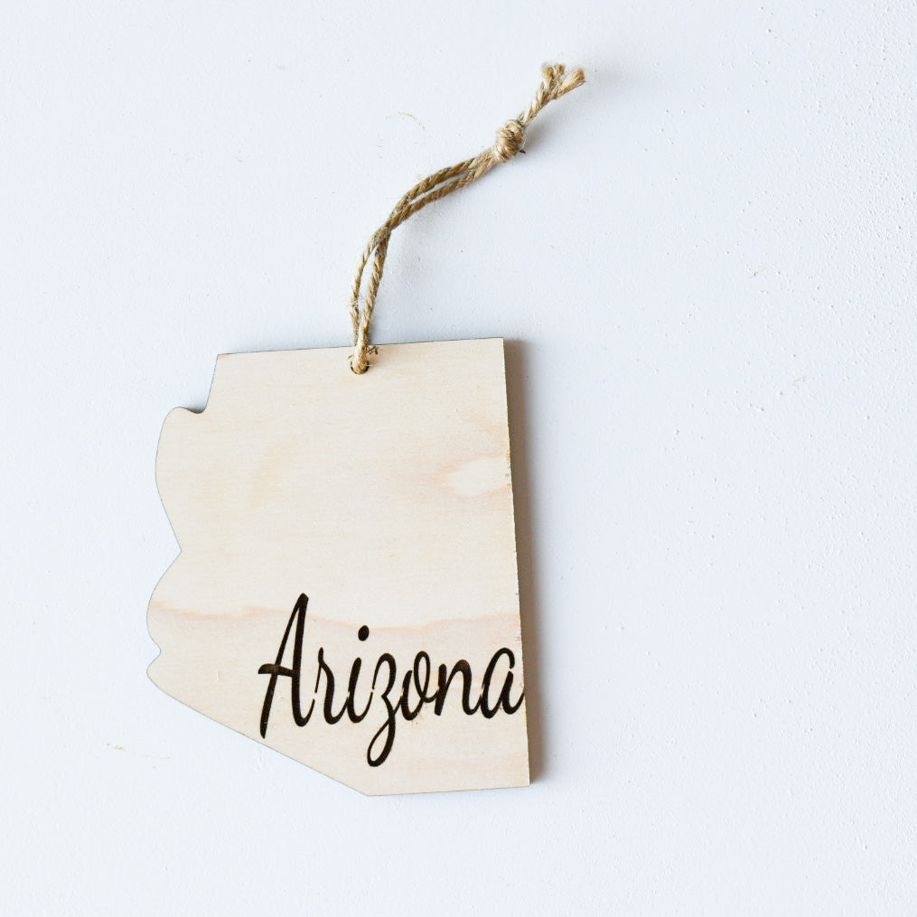 Wooden Engraved State Christmas Ornament - All 50 Available - A Vision to Remember