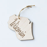 Wooden Engraved State Christmas Ornament - All 50 Available - A Vision to Remember