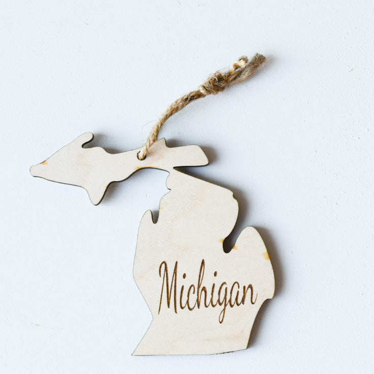 Wooden Engraved State Christmas Ornament - All 50 Available - A Vision to Remember