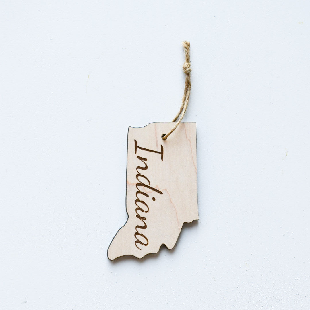 Wooden Engraved State Christmas Ornament - All 50 Available - A Vision to Remember
