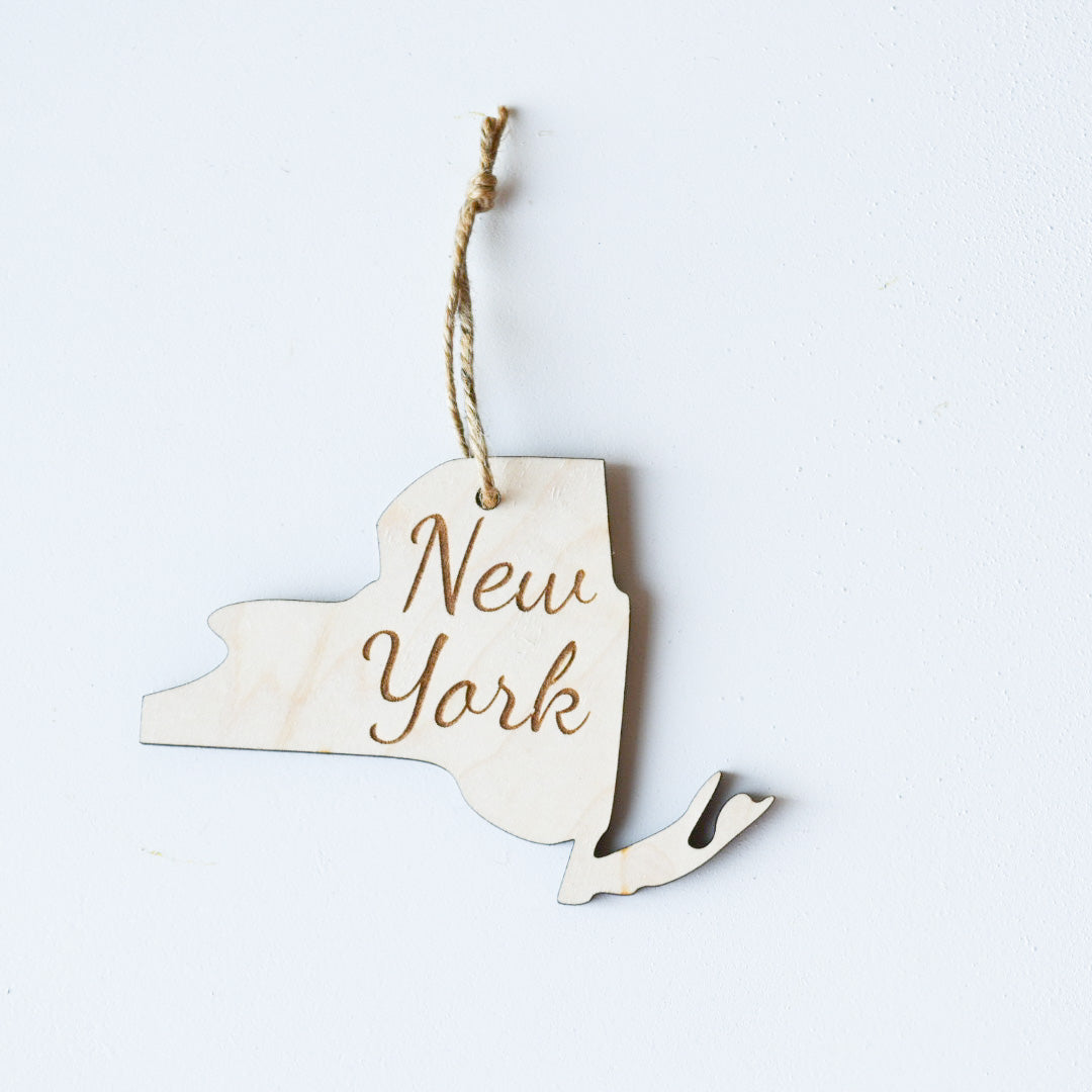 Wooden Engraved State Christmas Ornament - All 50 Available - A Vision to Remember