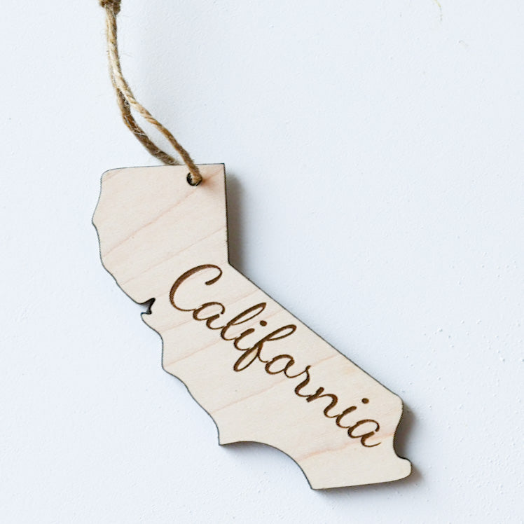 Wooden Engraved State Christmas Ornament - All 50 Available - A Vision to Remember