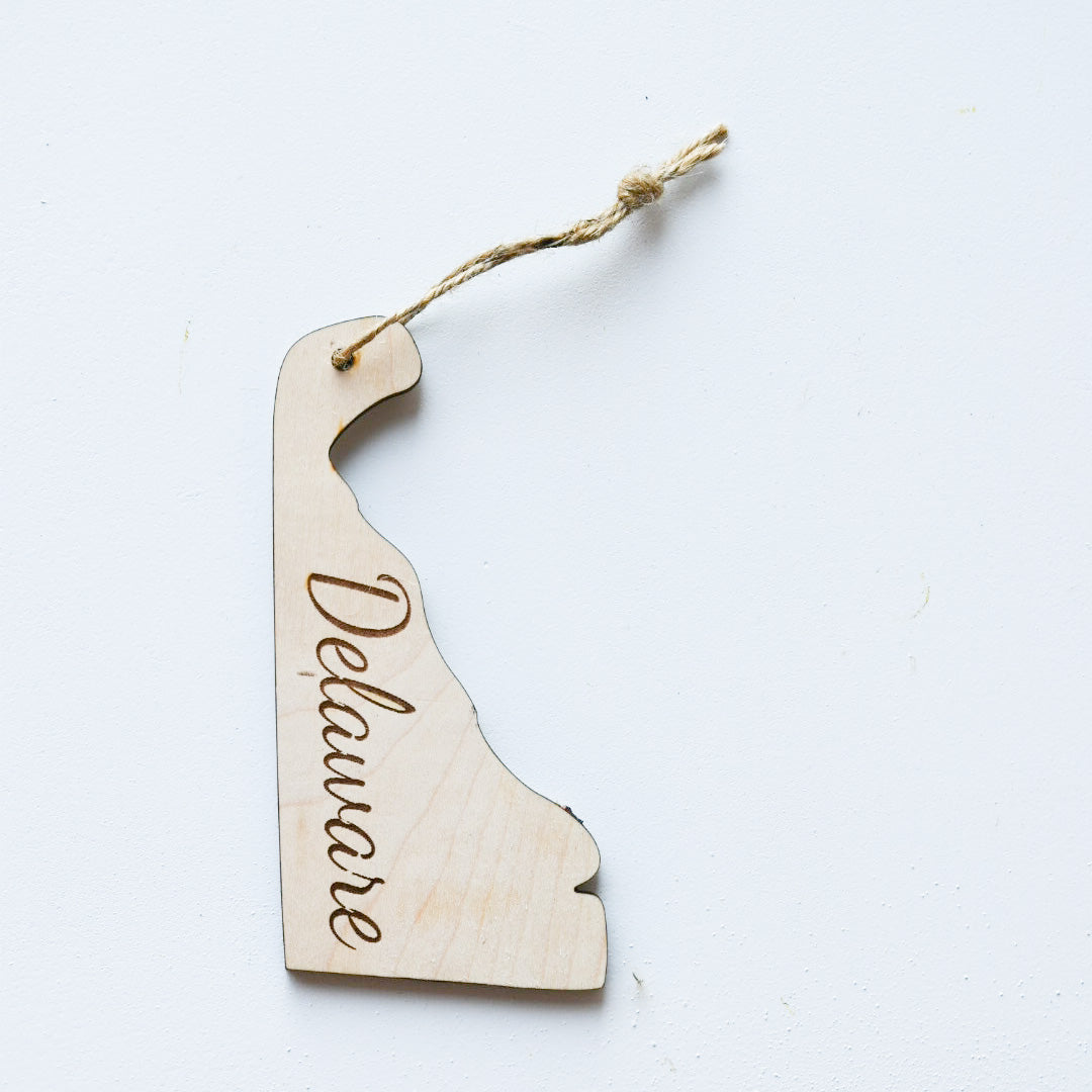 Wooden Engraved State Christmas Ornament - All 50 Available - A Vision to Remember