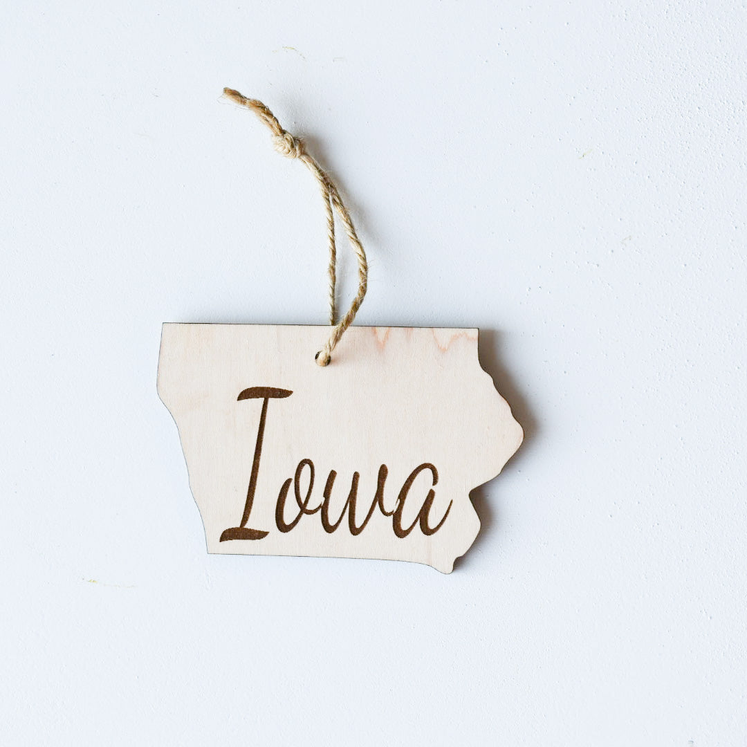 Wooden Engraved State Christmas Ornament - All 50 Available - A Vision to Remember