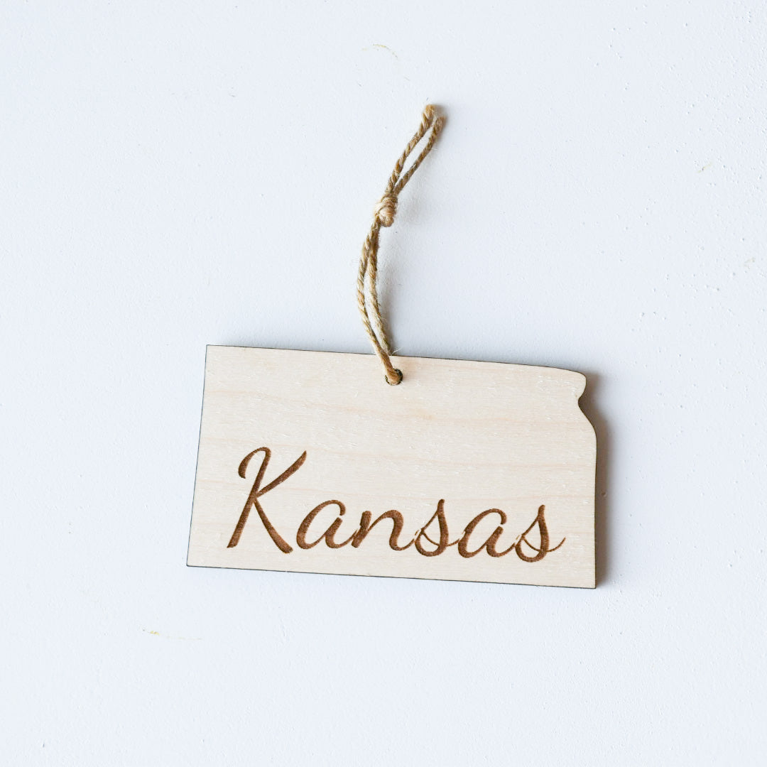 Wooden Engraved State Christmas Ornament - All 50 Available - A Vision to Remember