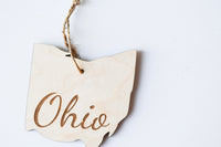 Wooden Engraved State Christmas Ornament - All 50 Available - A Vision to Remember