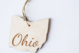 Wooden Engraved State Christmas Ornament - All 50 Available - A Vision to Remember