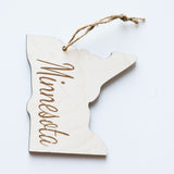 Wooden Engraved State Christmas Ornament - All 50 Available - A Vision to Remember