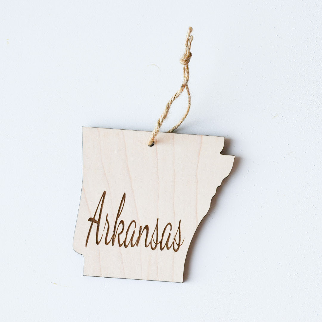 Wooden Engraved State Christmas Ornament - All 50 Available - A Vision to Remember
