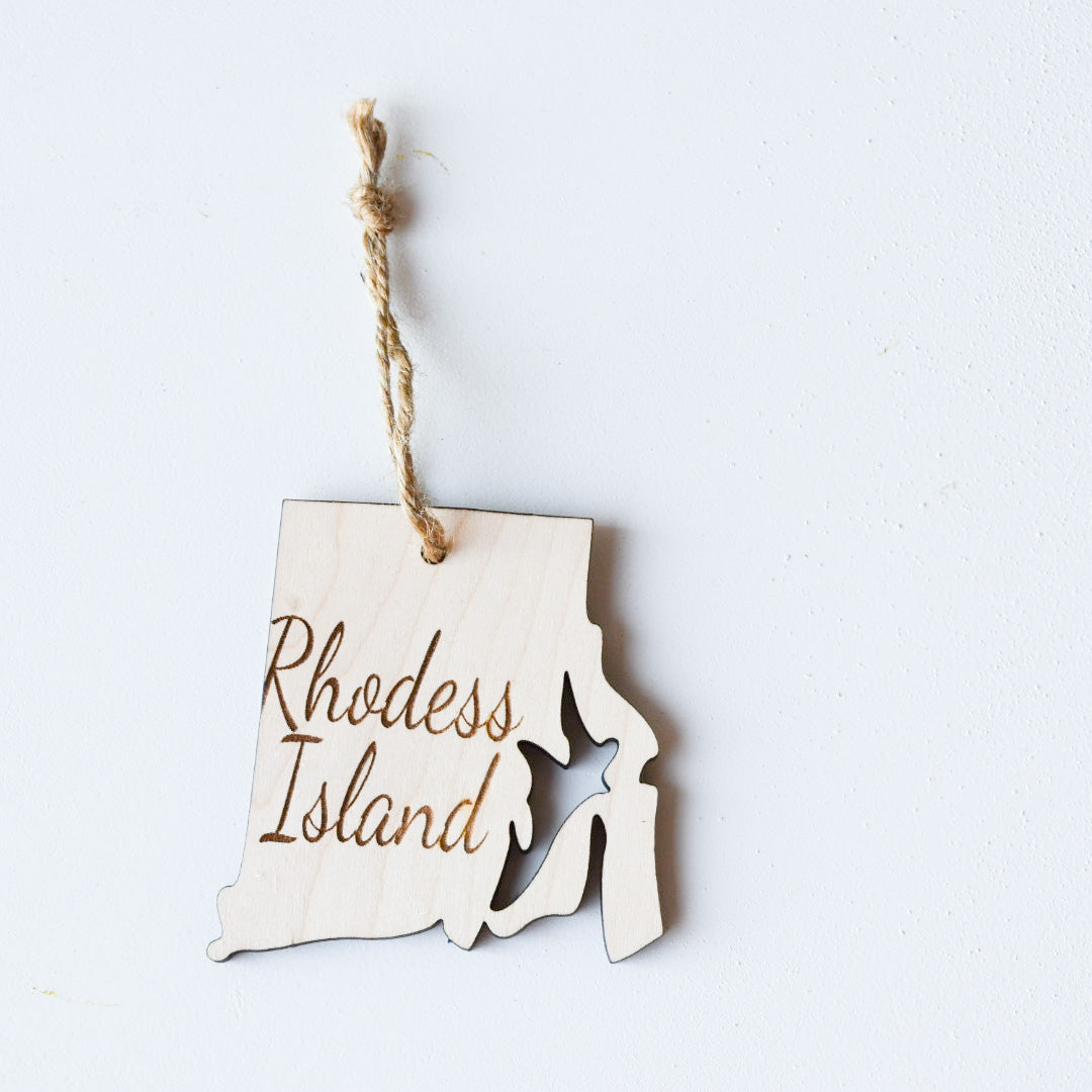 Wooden Engraved State Christmas Ornament - All 50 Available - A Vision to Remember