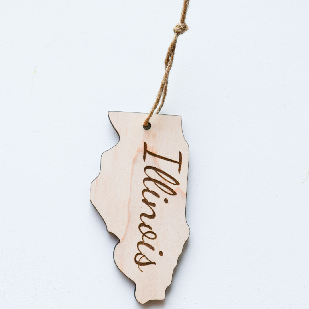Wooden Engraved State Christmas Ornament - All 50 Available - A Vision to Remember