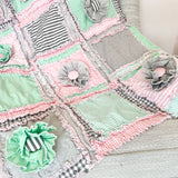 Floral Crib Bedding | Mint, Pink, and Gray - A Vision to Remember