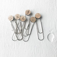 4 Initial Wood Jumbo Paperclip Personalized Gift for Teacher and Students - A Vision to Remember