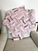 Jelly Roll Rail Fence Rag Quilt Pattern for Baby - A Vision to Remember