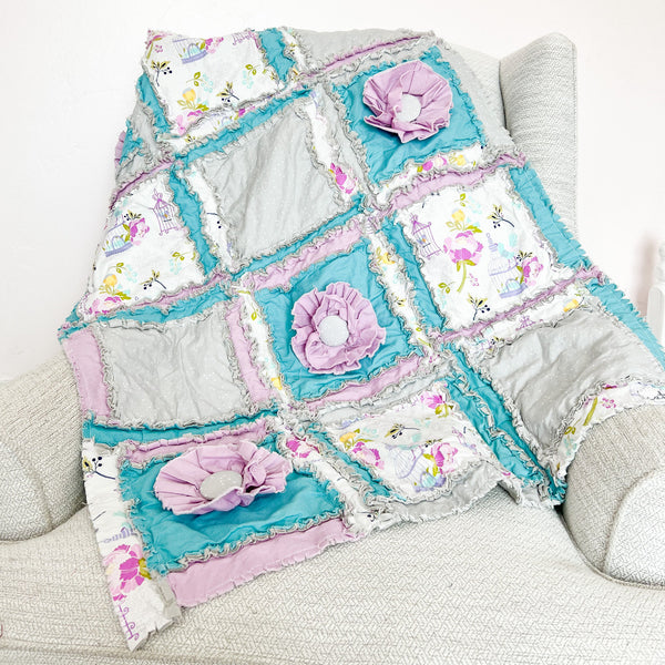 Baby Rag Quilt for Sale for Girls; Vintage Purple - A Vision to Remember