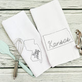 Embroidered State Kitchen Towel - A Vision to Remember