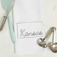 Embroidered State Kitchen Towel - A Vision to Remember