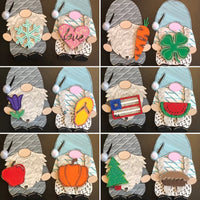 Gnome Craft Kit with Interchangeable Seasons example of painted