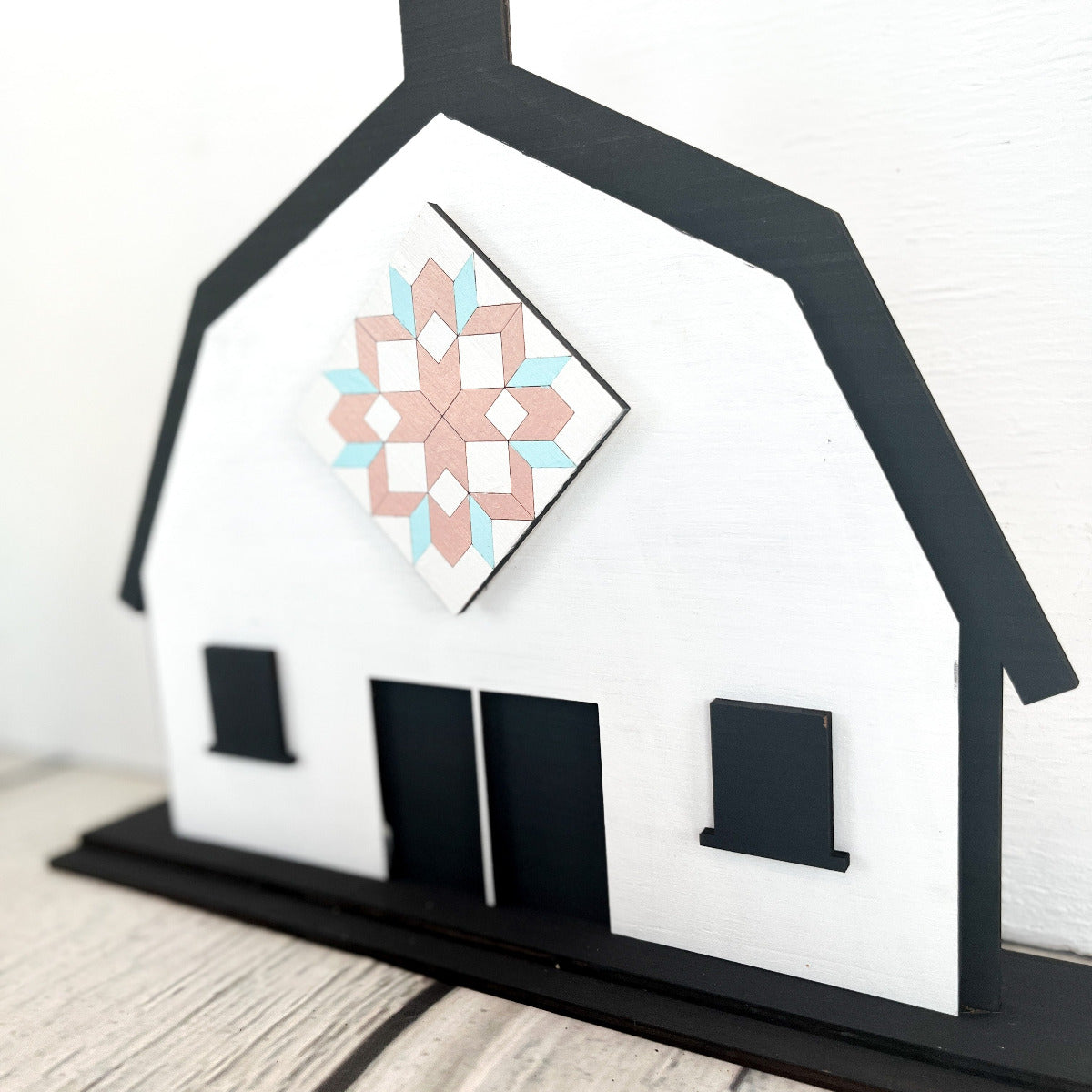 Wooden Barn Craft Kit with Interchangeable Quilt Blocks - A Vision to Remember