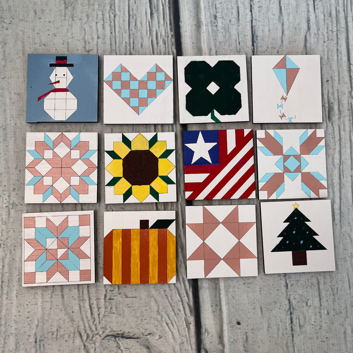 Wooden Barn Craft Kit with Interchangeable Quilt Blocks - A Vision to Remember