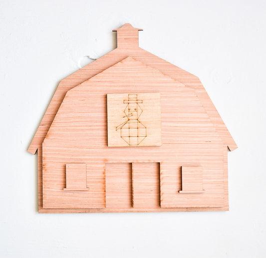 Wooden Barn Craft Kit with Interchangeable Quilt Blocks - A Vision to Remember