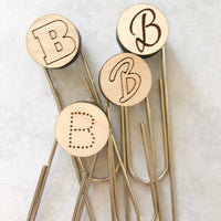 4 Initial Wood Jumbo Paperclip Personalized Gift for Teacher and Students - A Vision to Remember