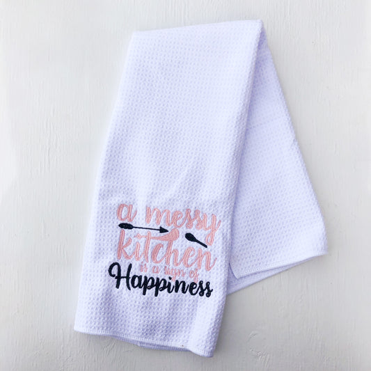 Embroidered Funny Kitchen Towel - A Vision to Remember
