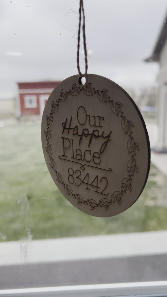 Zip Code Ornament Christmas Gifts of Our Happy Place