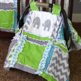 Easy Peasy Rag Quilt Car Seat Cover and Baby Blanket Pattern - A Vision to Remember