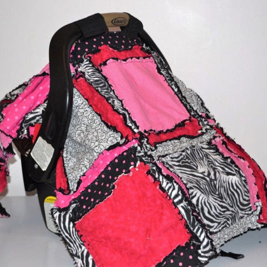 Easy Peasy Rag Quilt Car Seat Cover and Baby Blanket Pattern - A Vision to Remember