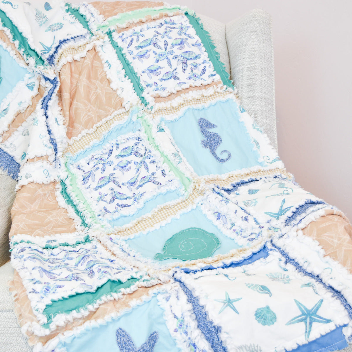 Beach Baby Bedding Rag Quilt - A Vision to Remember