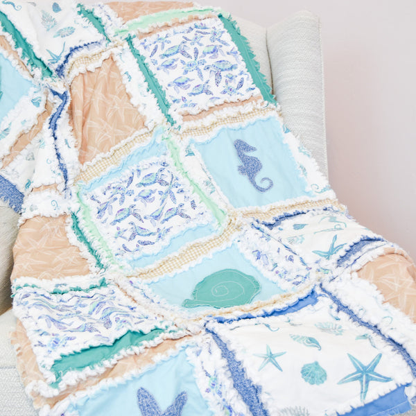 Beach Baby Bedding Rag Quilt - A Vision to Remember