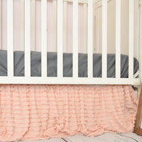 Blush Pink Ruffle Crib Skirt for Baby Girl Nursery Bedding - A Vision to Remember