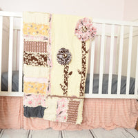 Blush Pink Ruffle Crib Skirt for Baby Girl Nursery Bedding - A Vision to Remember
