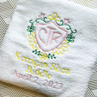 Girl LDS Baptism Towel with Name - A Vision to Remember