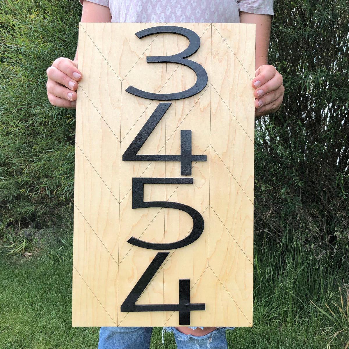 Herringbone Wood Address Sign - A Vision to Remember