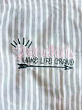 Waterproof Gray Striped Apron with optional Custom Embroidery - A Vision to Remember