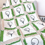Golf Baby Quilt | Green and Tan - A Vision to Remember