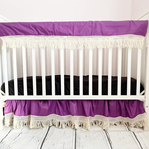Purple ruffle crib skirt outlet
