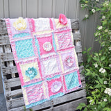 Floral Crib Bedding - Mint / Pink / Yellow - A Vision to Remember