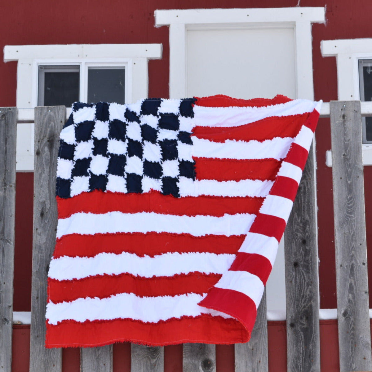 Patriotic Quilt Pattern Rag Quilt Style - A Vision to Remember