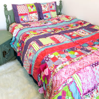 Shabby Rag Quilt Girl Bedding, Twin thru King Size - A Vision to Remember