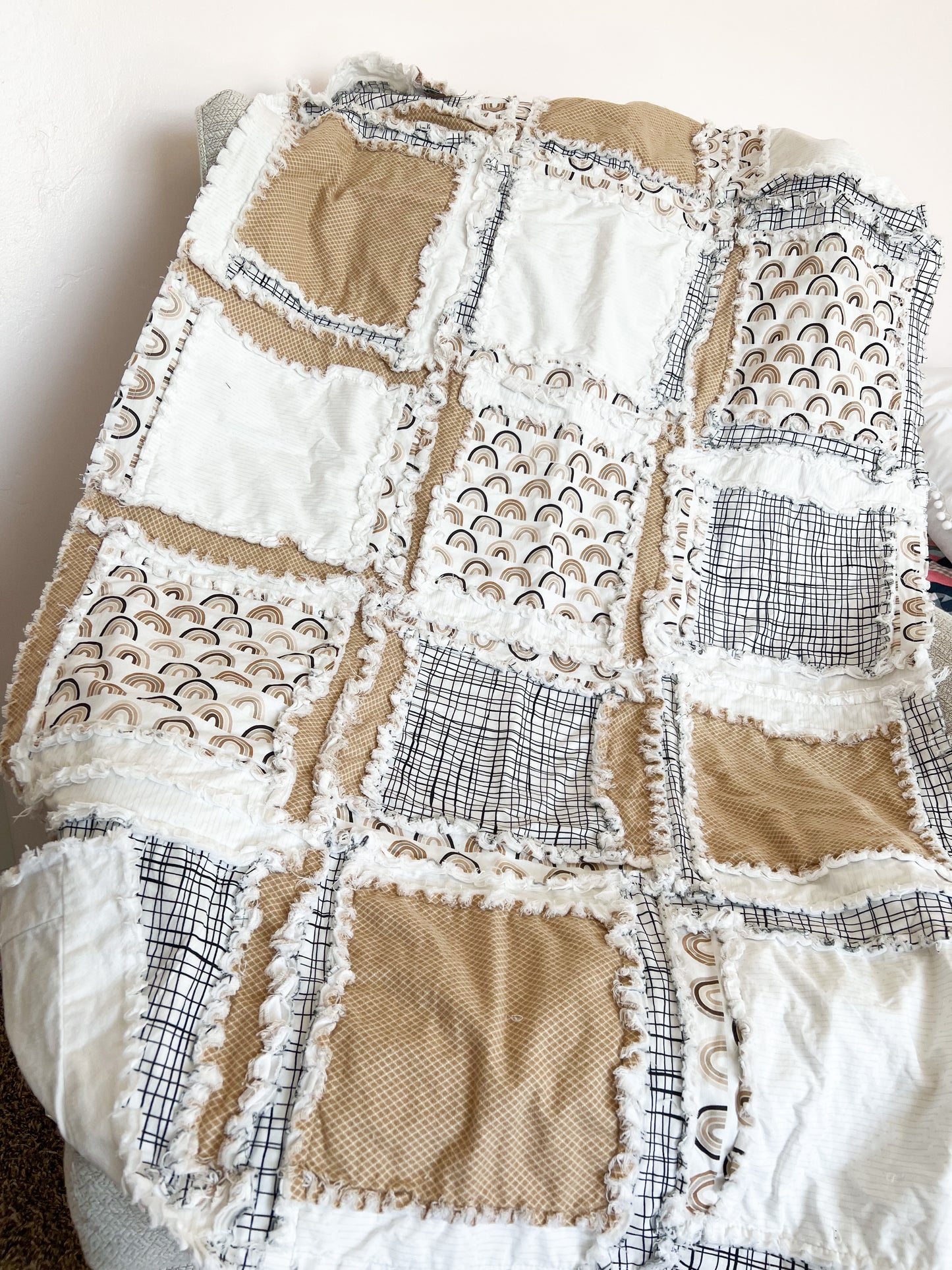 Neutral Rainbow Baby Quilt - A Vision to Remember