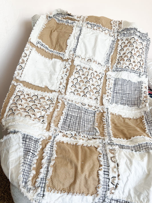 Neutral Rainbow Baby Quilt - A Vision to Remember