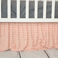 Blush Pink Ruffle Crib Skirt for Baby Girl Nursery Bedding - A Vision to Remember