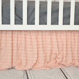 Blush Pink Ruffle Crib Skirt for Baby Girl Nursery Bedding - A Vision to Remember