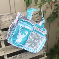 Woodland Crib Bedding - Turquoise / Gray - A Vision to Remember