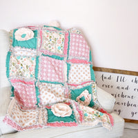 Boho Crib Bedding - Gold / Coral / Mint - A Vision to Remember