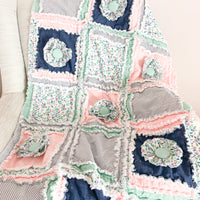 Floral Crib Bedding | Blush, Navy Blue - A Vision to Remember