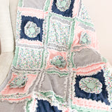 Floral Crib Bedding | Blush, Navy Blue - A Vision to Remember